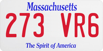 MA license plate 273VR6