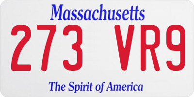 MA license plate 273VR9