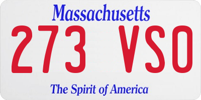 MA license plate 273VS0