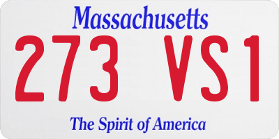 MA license plate 273VS1