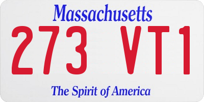 MA license plate 273VT1