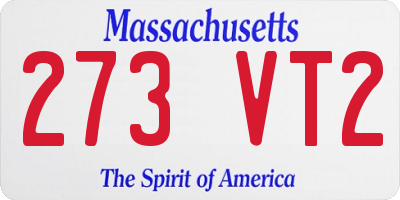 MA license plate 273VT2