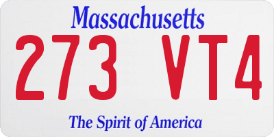 MA license plate 273VT4
