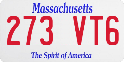 MA license plate 273VT6