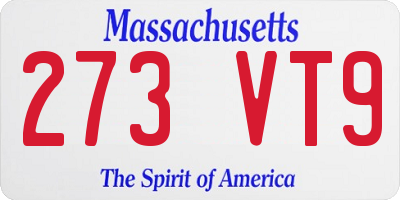 MA license plate 273VT9