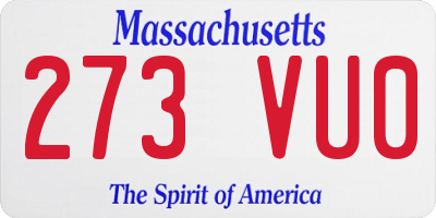 MA license plate 273VU0