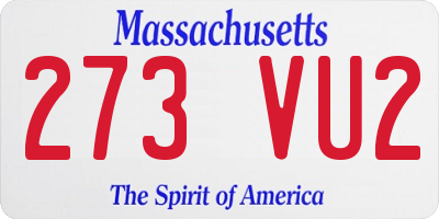 MA license plate 273VU2