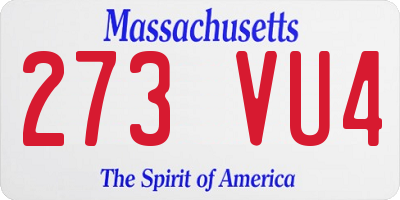MA license plate 273VU4