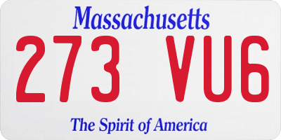 MA license plate 273VU6