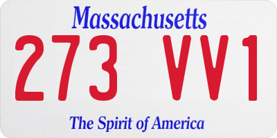 MA license plate 273VV1