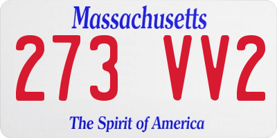 MA license plate 273VV2