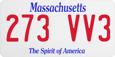 MA license plate 273VV3