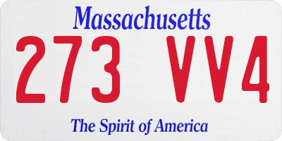 MA license plate 273VV4