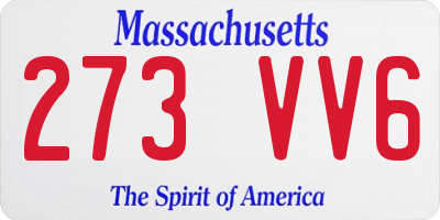 MA license plate 273VV6