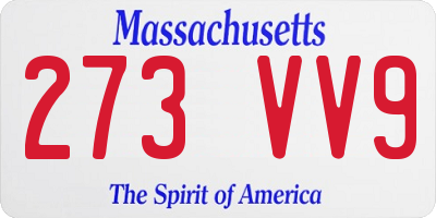 MA license plate 273VV9