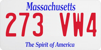 MA license plate 273VW4