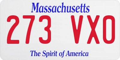 MA license plate 273VX0