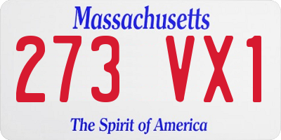 MA license plate 273VX1