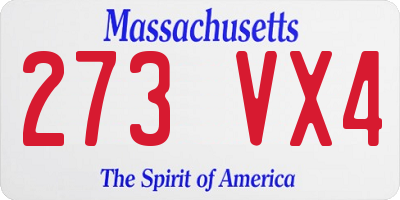 MA license plate 273VX4