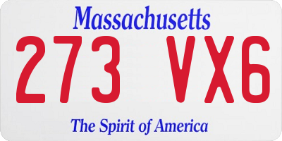 MA license plate 273VX6