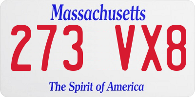 MA license plate 273VX8