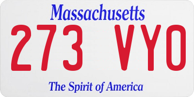 MA license plate 273VY0