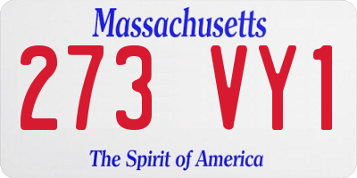 MA license plate 273VY1
