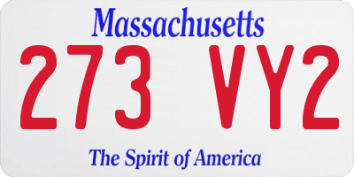 MA license plate 273VY2