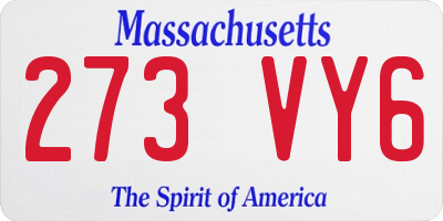 MA license plate 273VY6