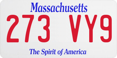 MA license plate 273VY9