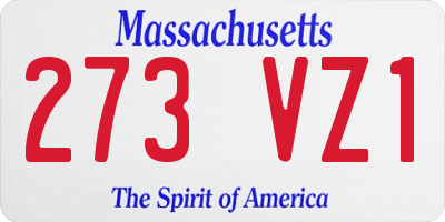 MA license plate 273VZ1