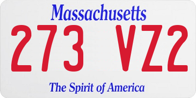 MA license plate 273VZ2