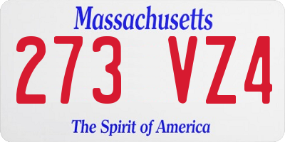 MA license plate 273VZ4