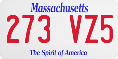 MA license plate 273VZ5
