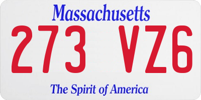 MA license plate 273VZ6