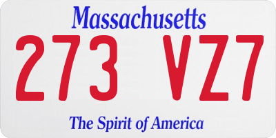 MA license plate 273VZ7