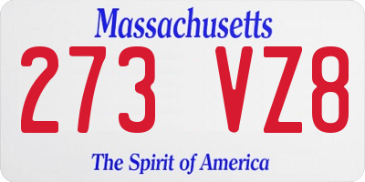 MA license plate 273VZ8