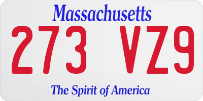 MA license plate 273VZ9