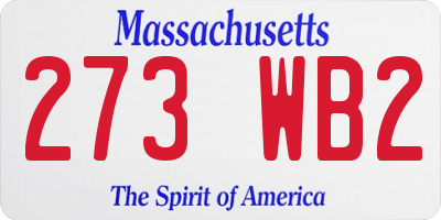 MA license plate 273WB2
