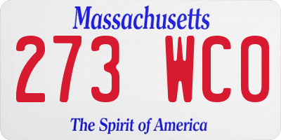 MA license plate 273WC0