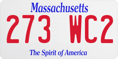 MA license plate 273WC2