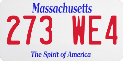 MA license plate 273WE4
