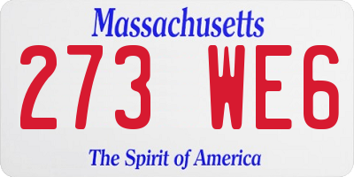 MA license plate 273WE6