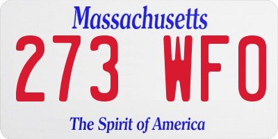 MA license plate 273WF0