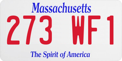 MA license plate 273WF1