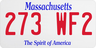 MA license plate 273WF2