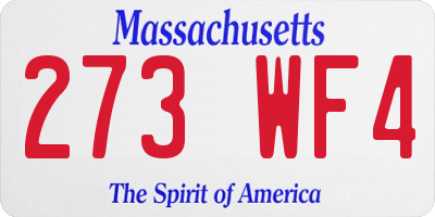 MA license plate 273WF4