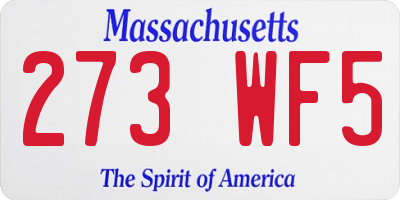 MA license plate 273WF5