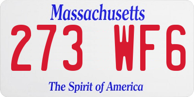 MA license plate 273WF6