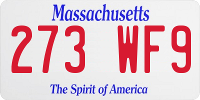 MA license plate 273WF9